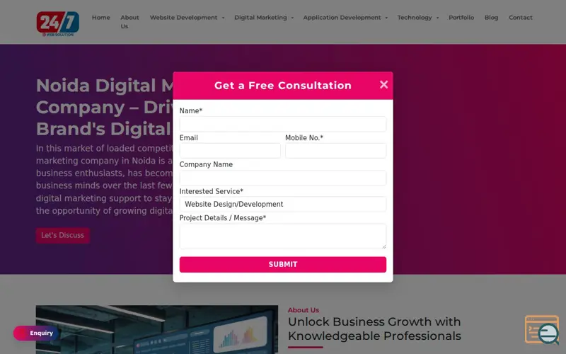 Screenshot of 24By7 Web Solution – Digital Marketing