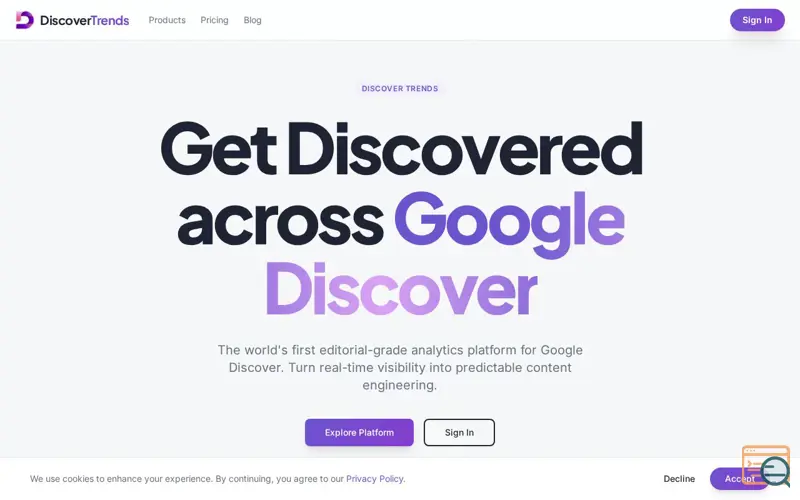 Screenshot of DiscoverTrends