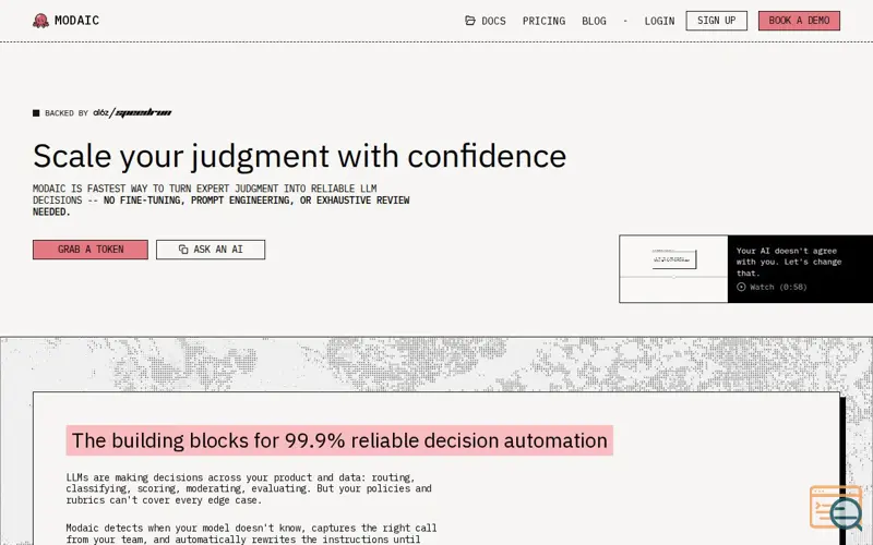Screenshot of Modaic