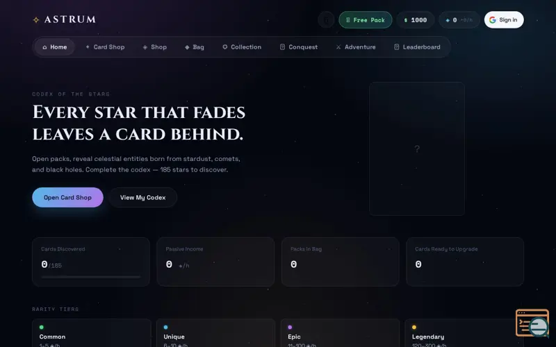 Screenshot of ASTRUM