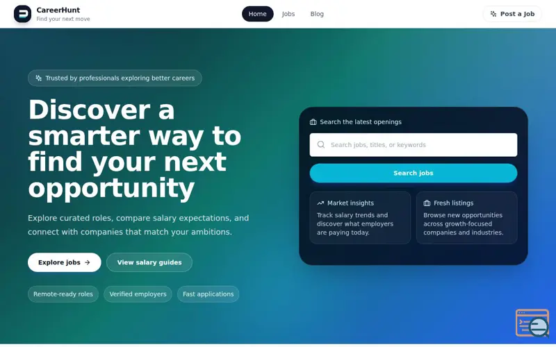 Screenshot of CareerHunt