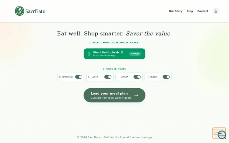 Screenshot of SavrPlate