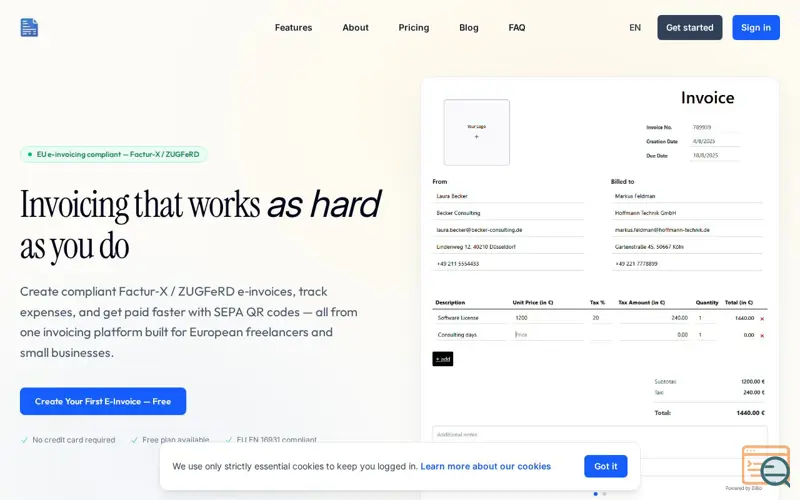Screenshot of Facturwise