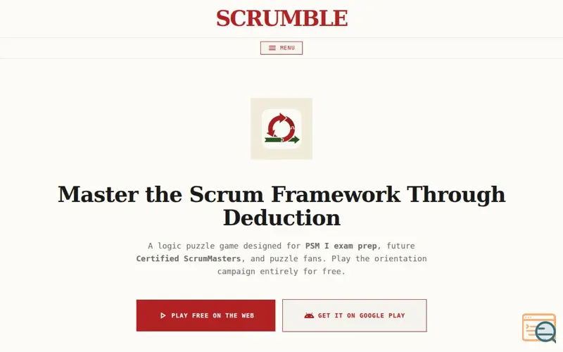 Screenshot of SCRUMBLE