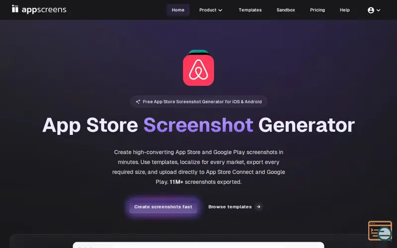 Screenshot of AppScreens