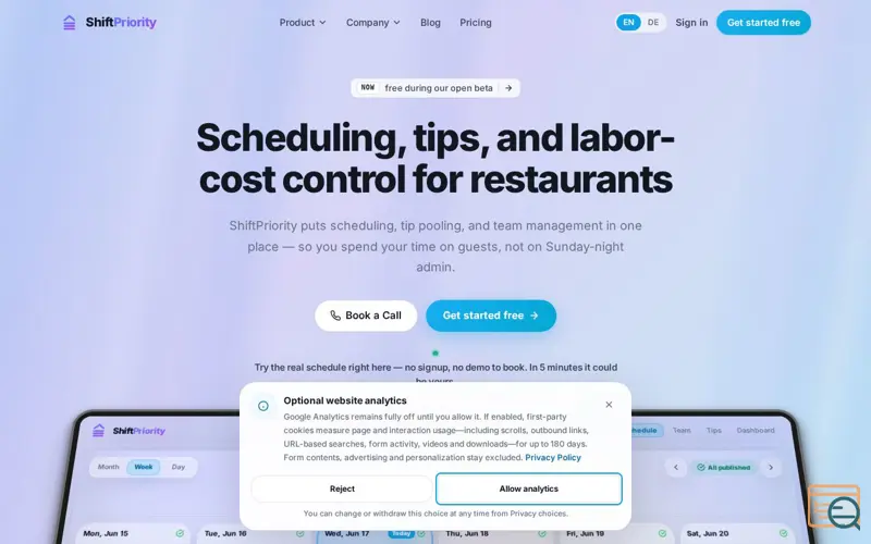 Screenshot of ShiftPriority