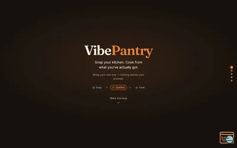 Screenshot of VibePantry