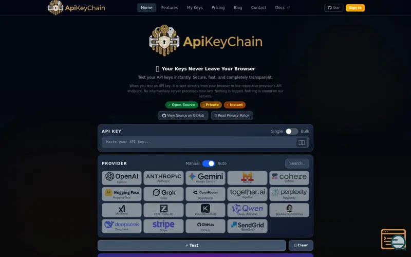 Screenshot of Api Key Chain