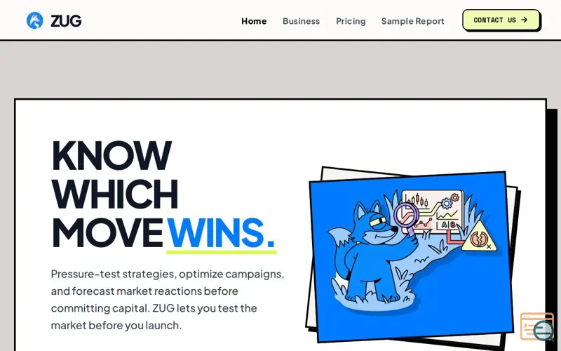 Screenshot of The Zug — Market strategizer