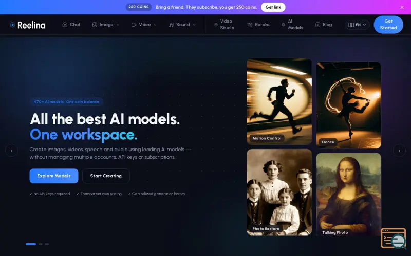 Screenshot of Reelina — Create Movies, Reels & Stories with AI