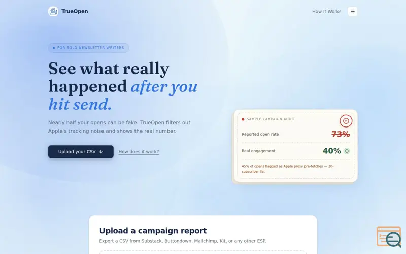 Screenshot of TrueOpen