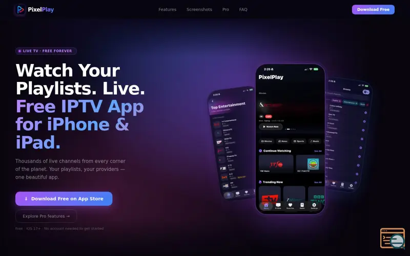 Screenshot of PixelPlay: M3U, Xtream Player