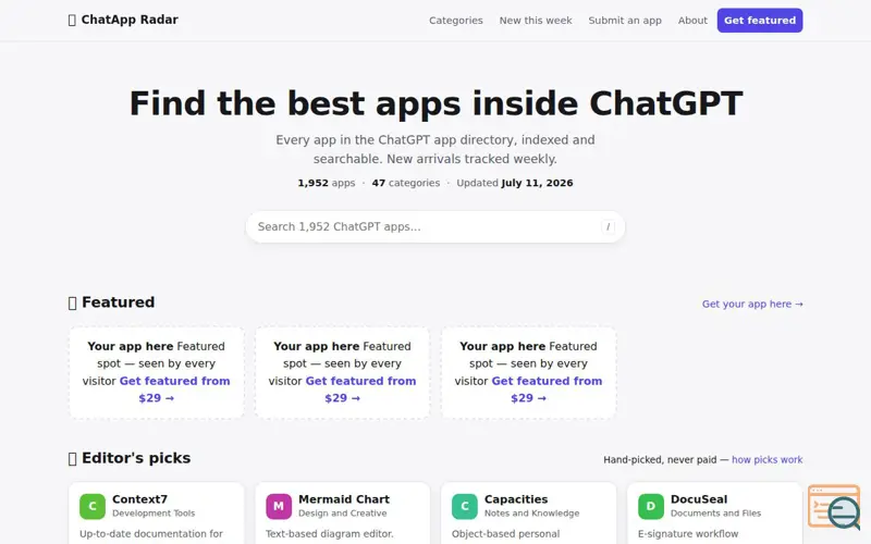 Screenshot of ChatApp Radar