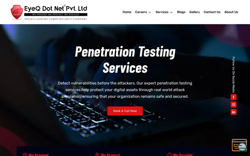 Screenshot of Penetration Testing Vendors