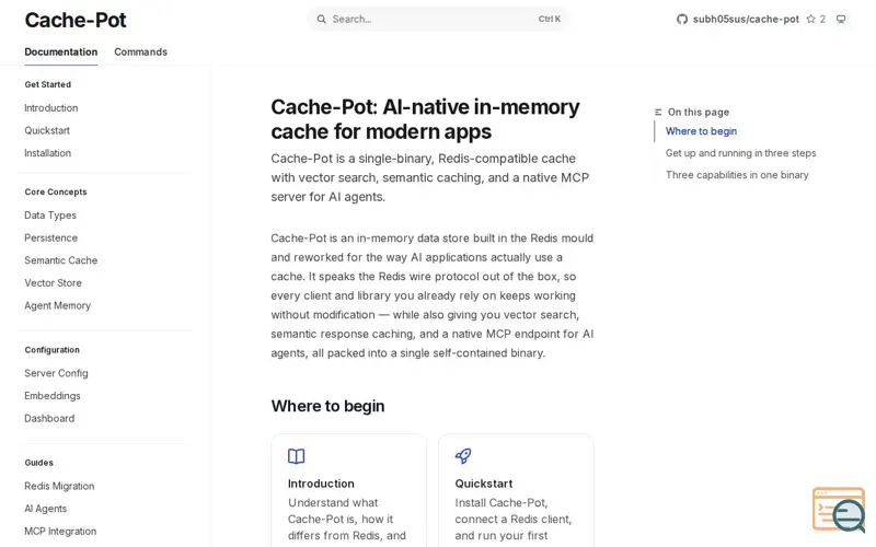Screenshot of Cache-Pot