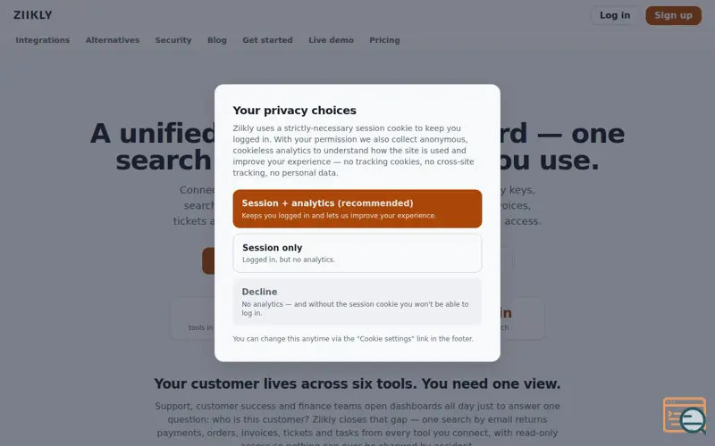 Screenshot of Ziikly