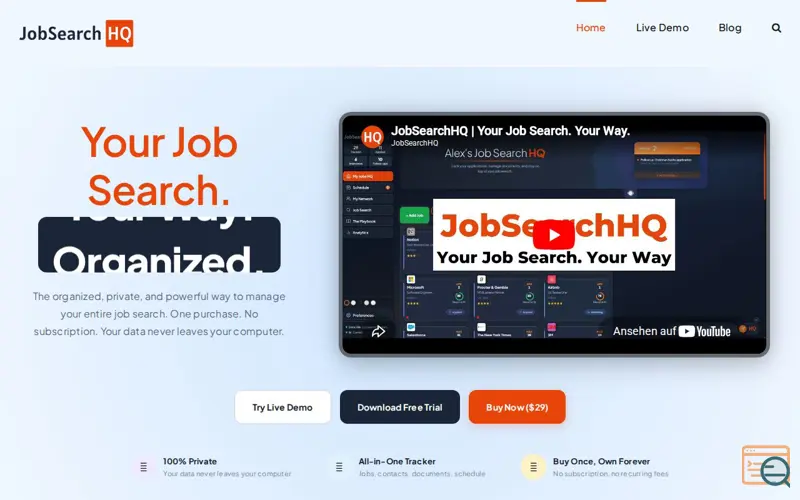 Screenshot of JobSearchHQ.app