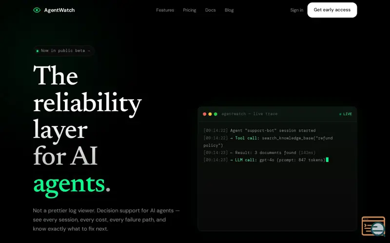 Screenshot of AgentWatch