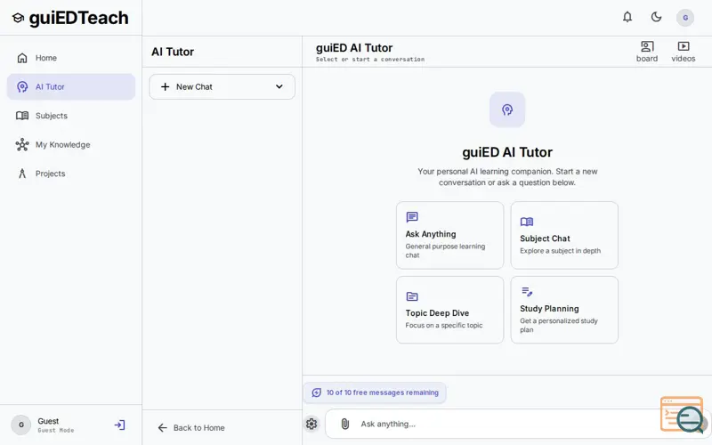 Screenshot of guiEDTeach