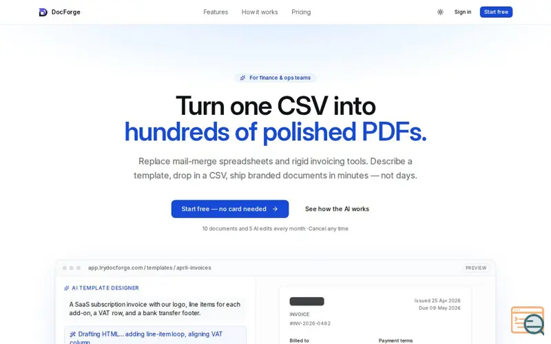 Screenshot of DocForge