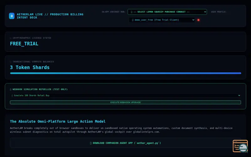Screenshot of AetherLAM