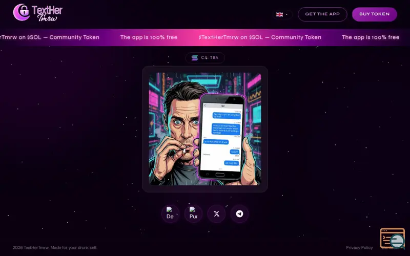 Screenshot of TextHerTomorrow