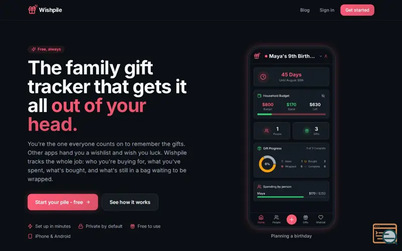 Screenshot of Wishpile