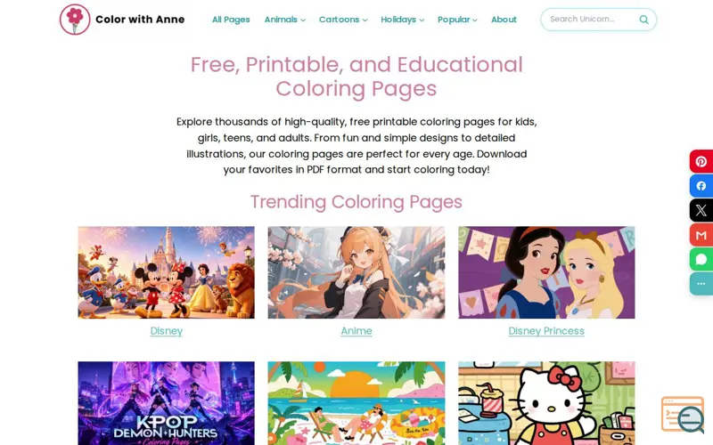 Screenshot of ColorwithAnne