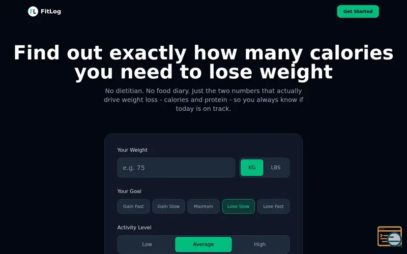 Screenshot of FitLog