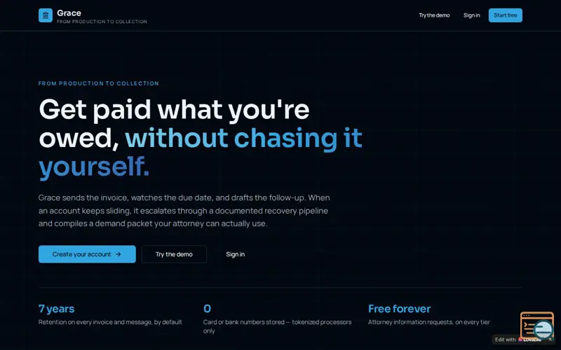 Screenshot of Grace