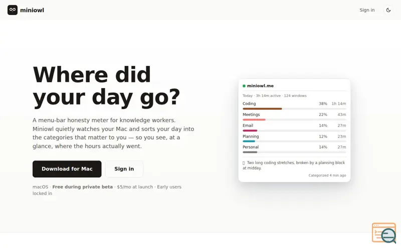 Screenshot of Miniowl
