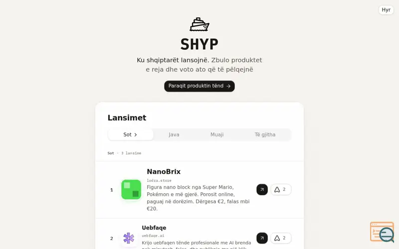 Screenshot of Shyp