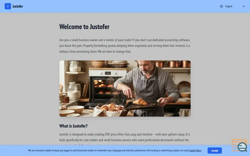 Screenshot of Justofer