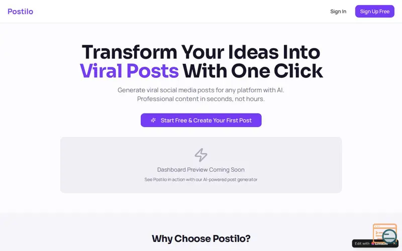 Screenshot of Postilo