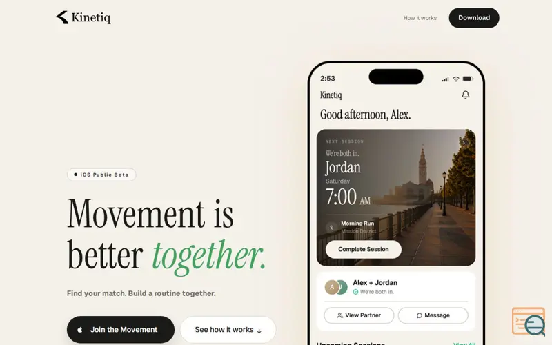 Screenshot of Kinetiq: Movement Partner