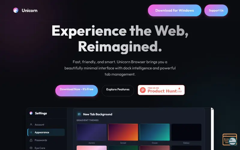 Screenshot of Unicorn Browser