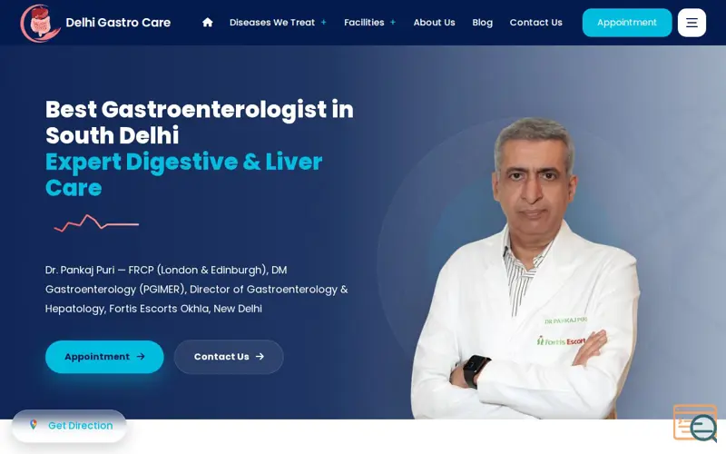 Screenshot of Delhi Gastro Care, a launch using ApexCharts