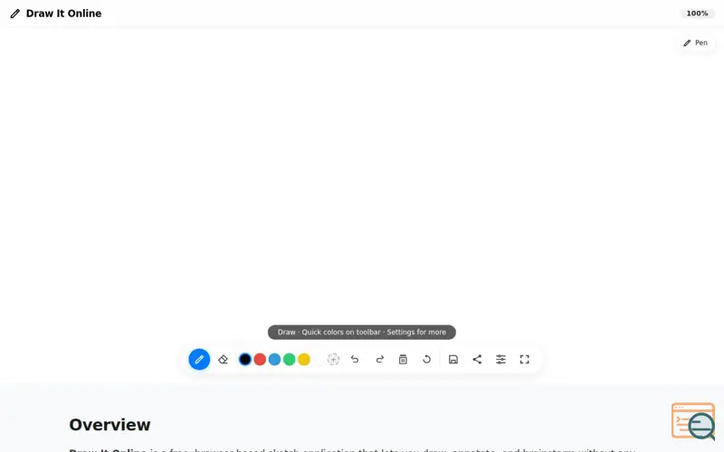 Screenshot of Draw It Online –Browser-Based Sketch App