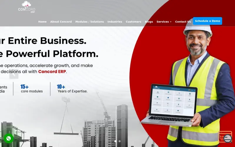 Screenshot of Concord ERP