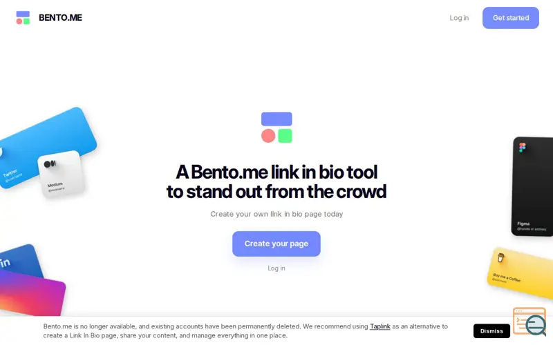 Screenshot of Bento.me