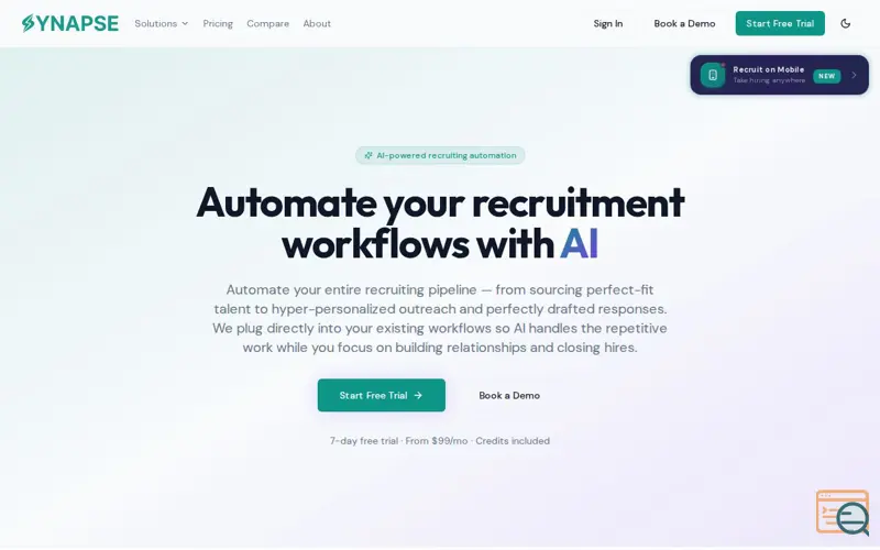 Screenshot of Synapse Hire