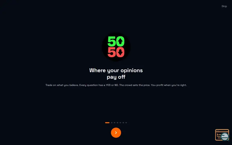 Screenshot of 5050.markets