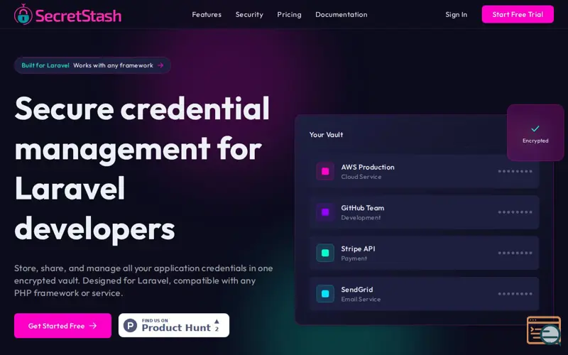 Screenshot of SecretStash