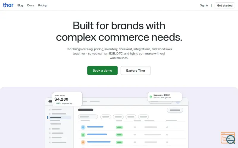 Screenshot of Thor Commerce