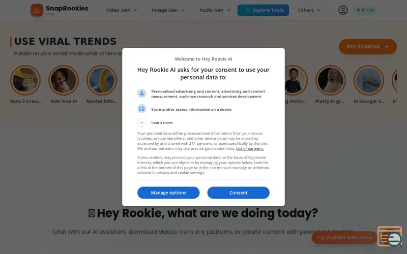 Screenshot of Snaprookies, a launch using ImgBB