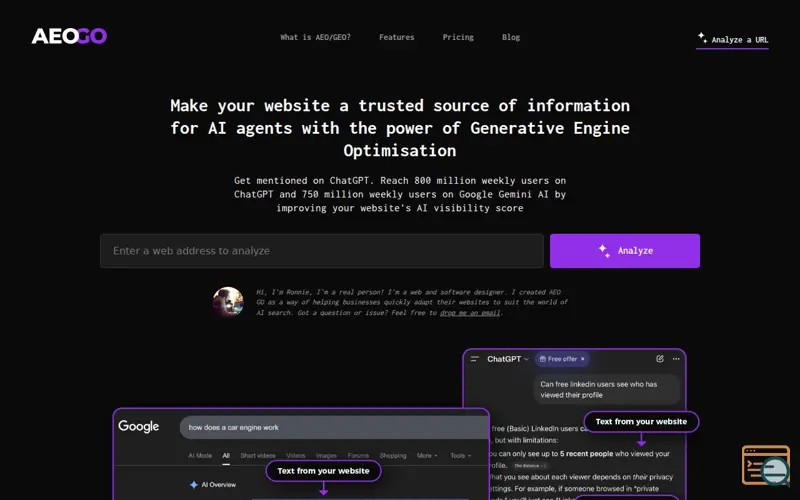 Screenshot of AEO Go
