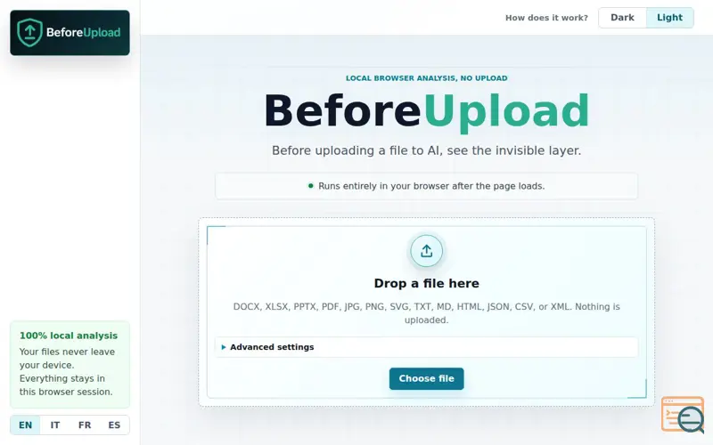 Screenshot of Before Upload