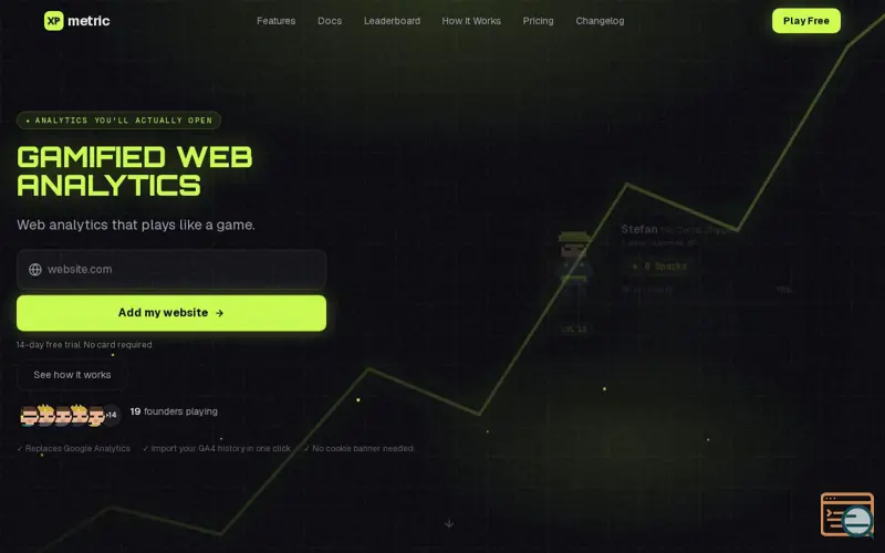 Screenshot of XPmetric, a launch using XPmetric