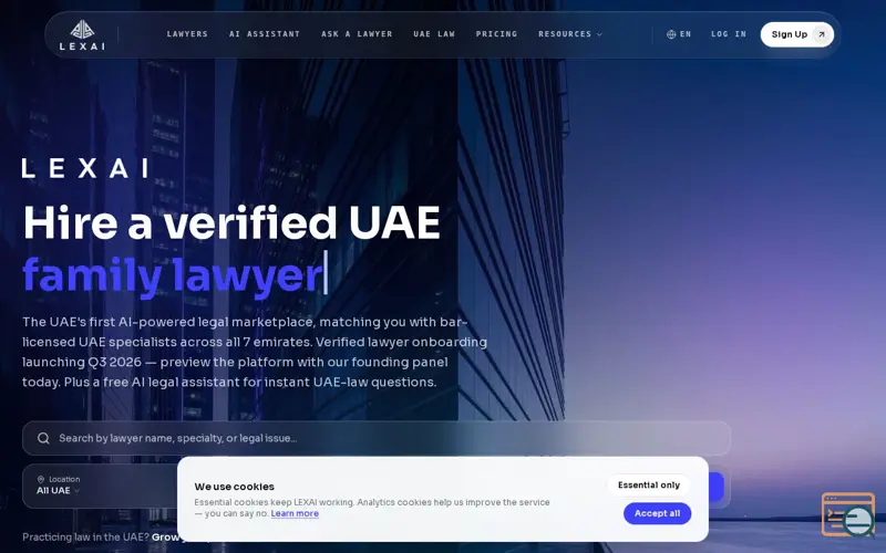 Screenshot of LEXAI DXB