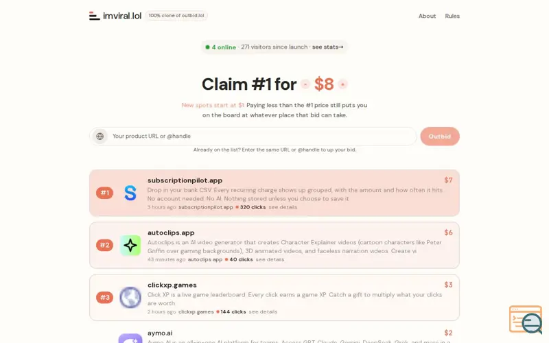 Screenshot of Imviral